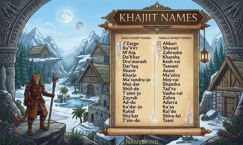 Skyrim Khajiit Names