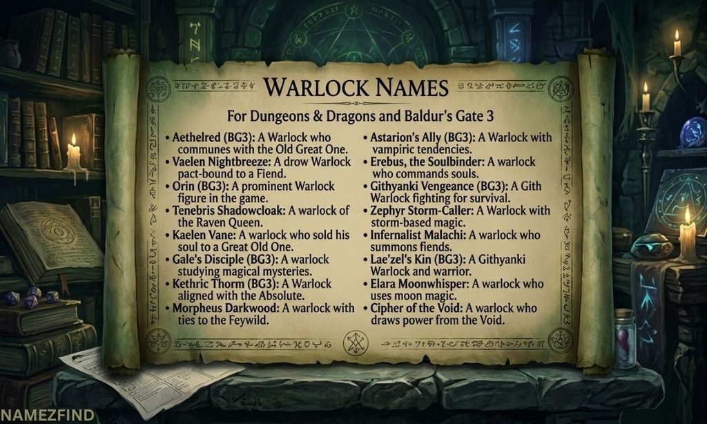 Warlock Names BG3 & DnD