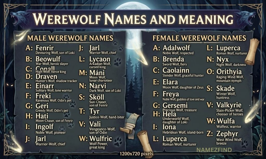 Werewolf Names and Meaning