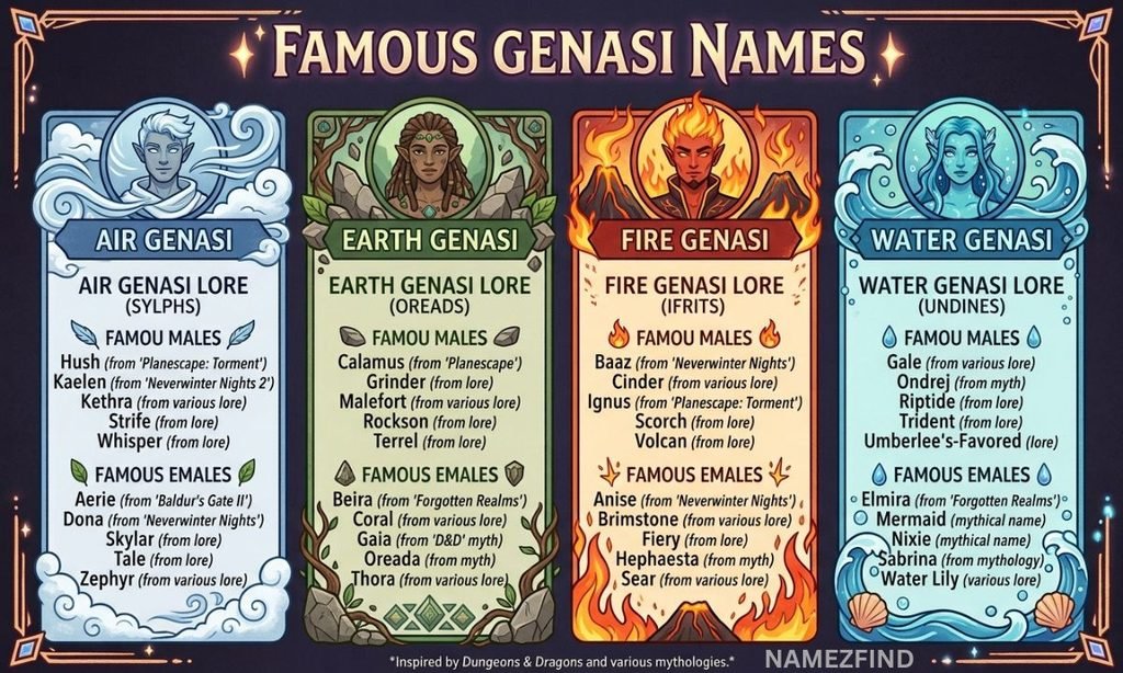 Famous Genasi Names