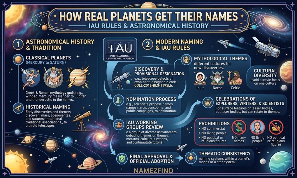 How Real Planets Get Their Names — IAU Rules & Astronomical History