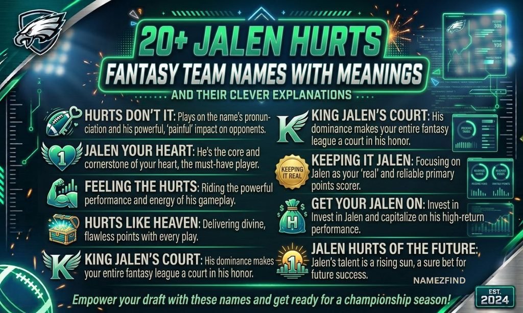 Jalen Hurts Fantasy Team Names with Meanings