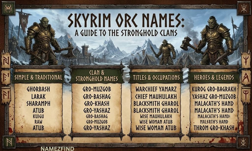 Orc Names Skyrim