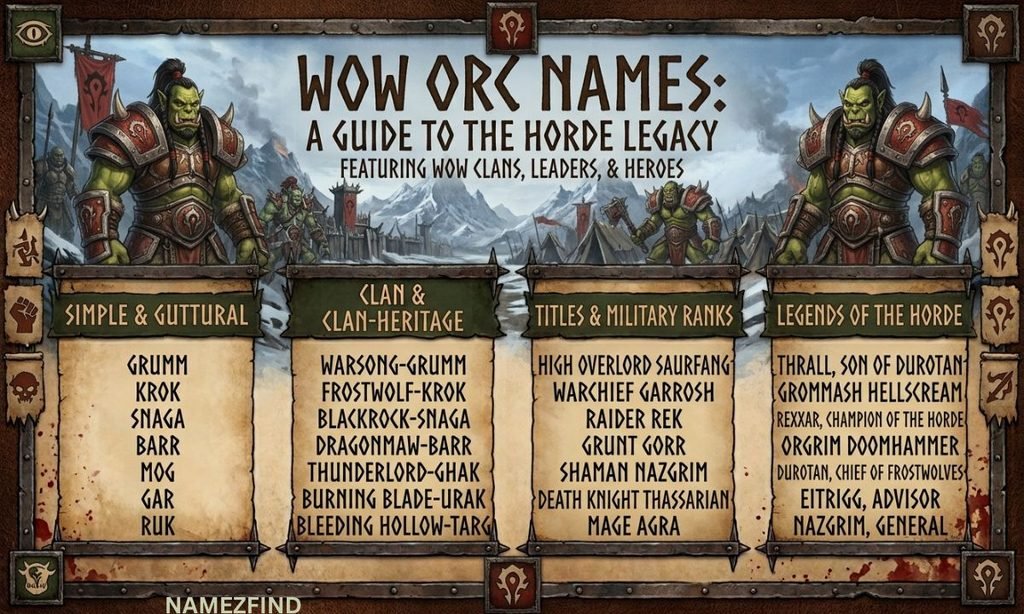 Orc Names WOW