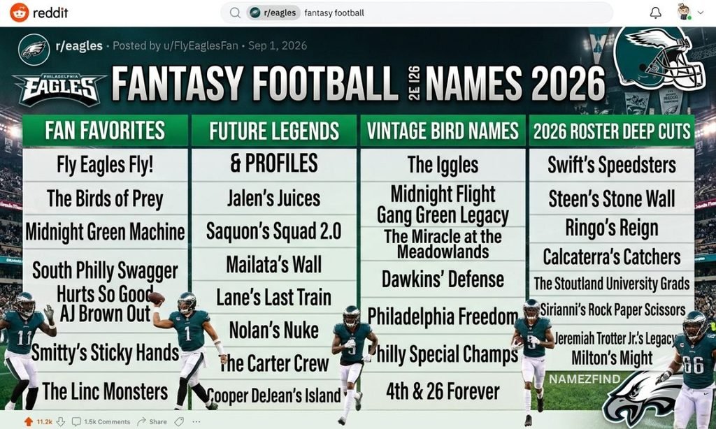 Philadelphia Eagles Fantasy Football Names 2026