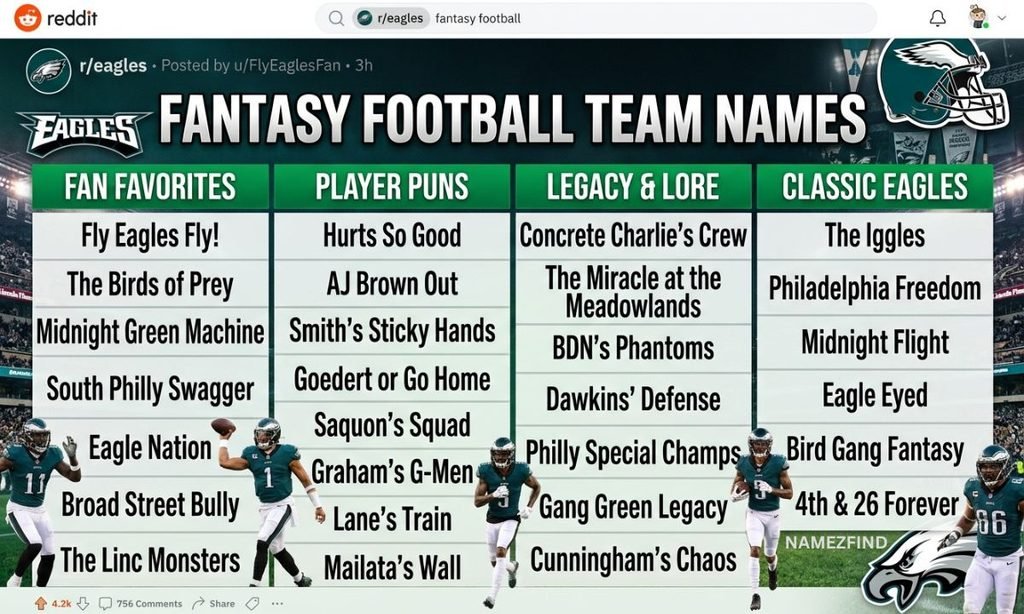 Philadelphia Eagles Fantasy Football Names Reddit