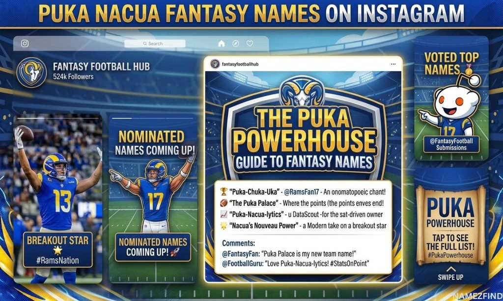 Puka Nacua Fantasy Names on Instagram
