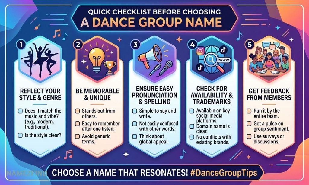 Quick Checklist Before Choosing a Dance Group Name