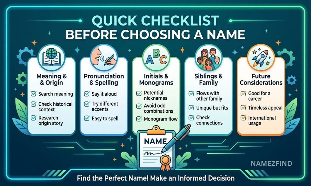 Quick Checklist Before Choosing a Name