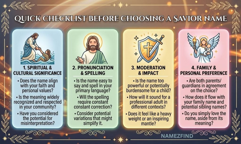 Quick Checklist Before Choosing a Savior Name