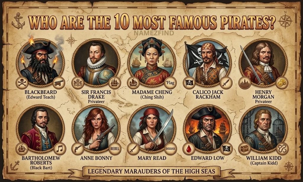 Who are the 10 most famous pirates?