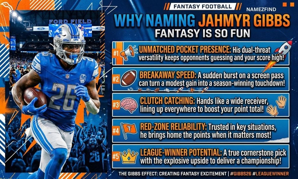 Why Naming Jahmyr Gibbs Fantasy Is So Fun