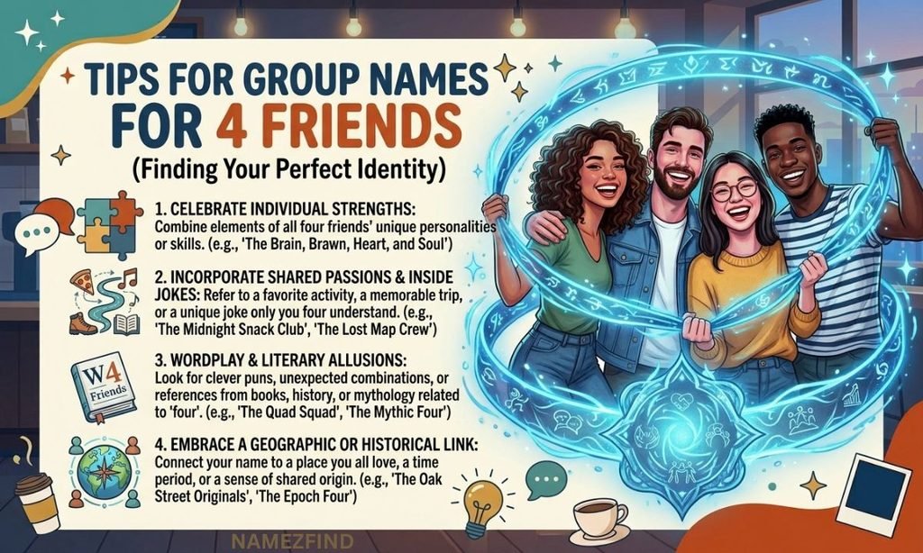 Tips For Group Names For 4 Friends