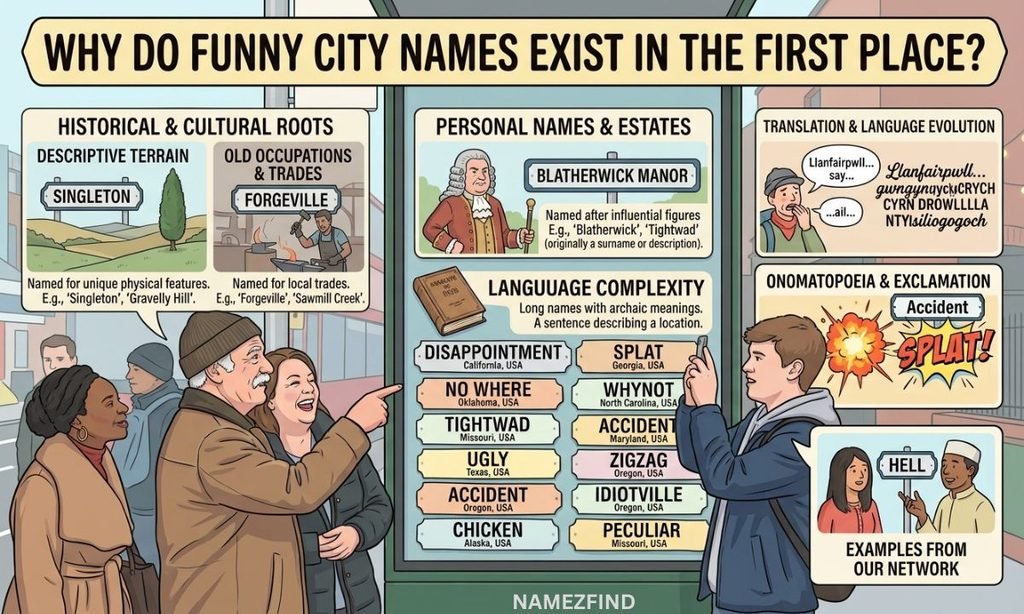 Why Do Funny City Names Exist in the First Place?